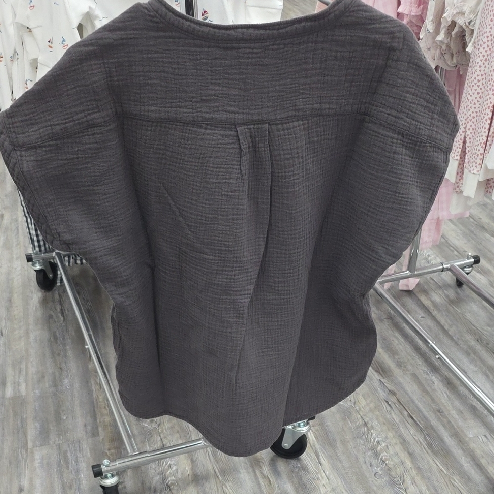 Faherty Gray Button-Up Top - Picture 3 of 3